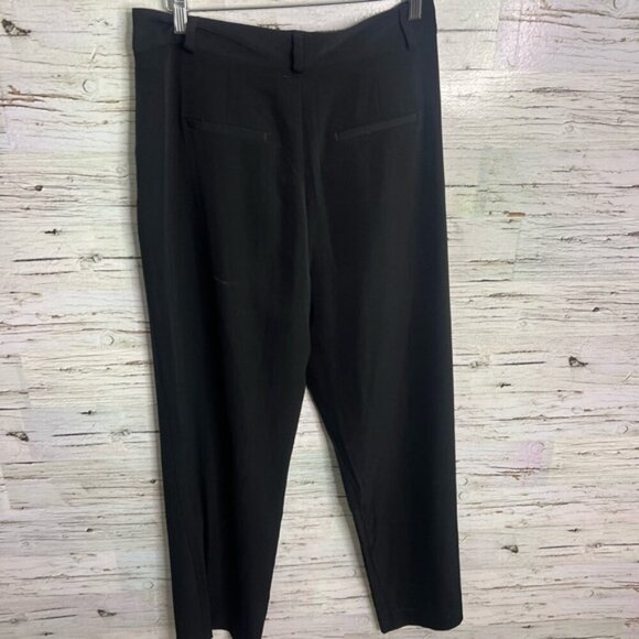 Jason Wu Classic Pleated High Waisted Wide Straight Leg Trousers Black large - Picture 6 of 7